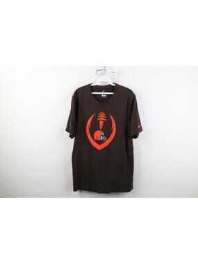 Nike Mens Large Distressed Cleveland Browns Football Short Sleeve T-Shirt Brown